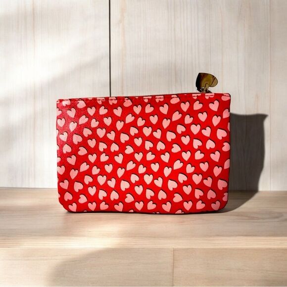 NEW Ipsy ~ 4 Glam Bags ~ Hearts Pink Yellow Neon Net Fuzzy Red ~ Makeup Pouch - Picture 4 of 11